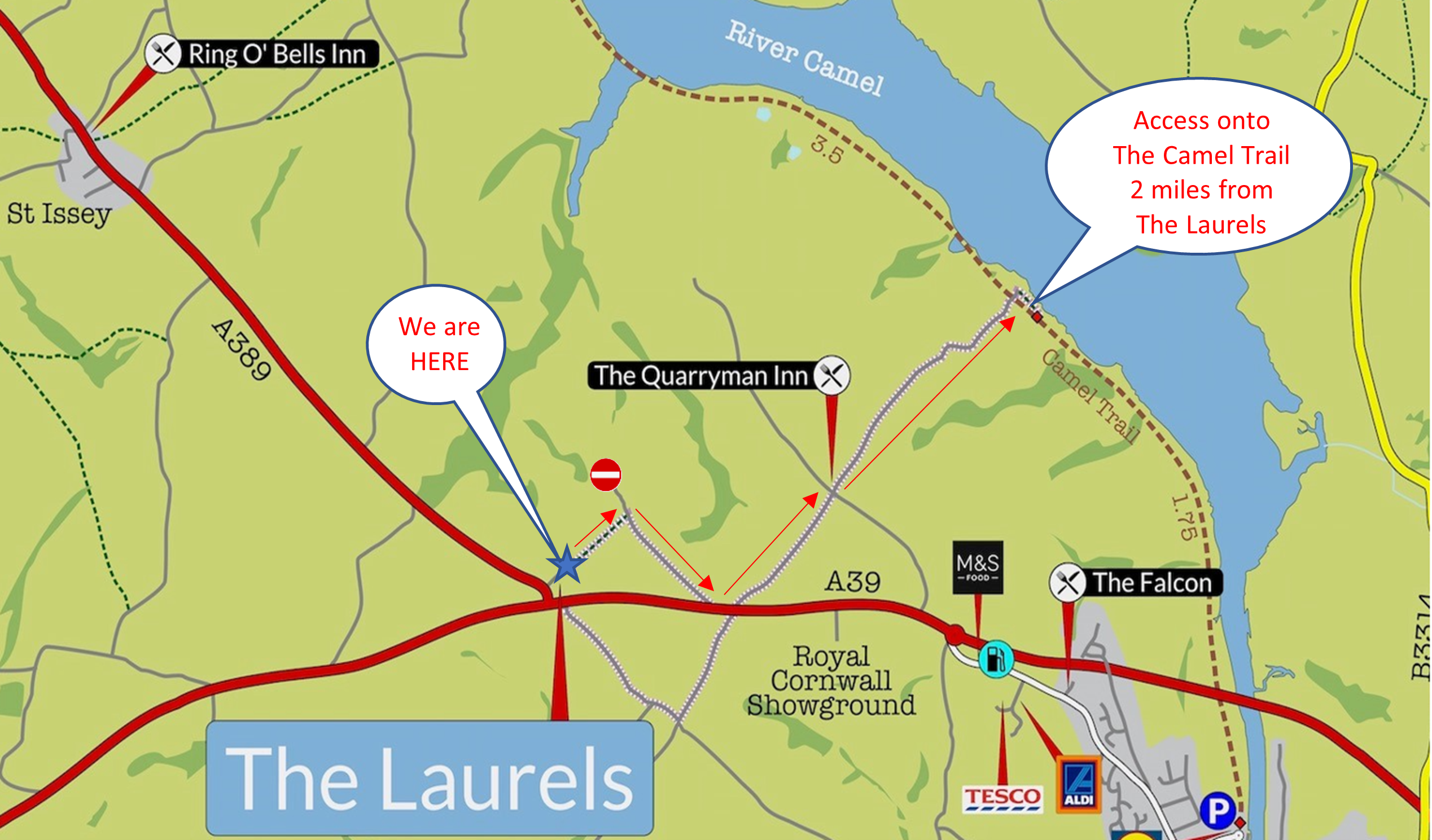 Getting to the camel trail from The Laurels